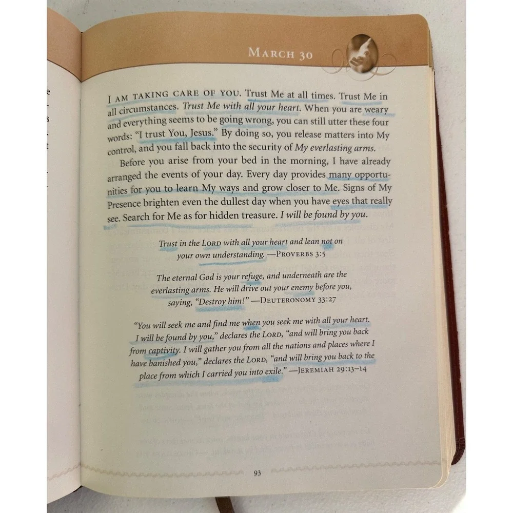 Jesus Calling, Large Text Brown Leathersoft, Daily Devotional by Sarah Young